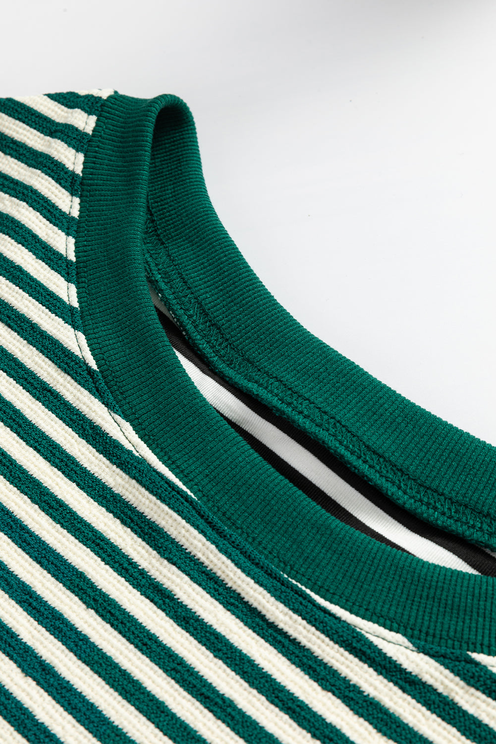 Brown Stripe Drop Shoulder Long Sleeve Top 3aadc85f9b21a255