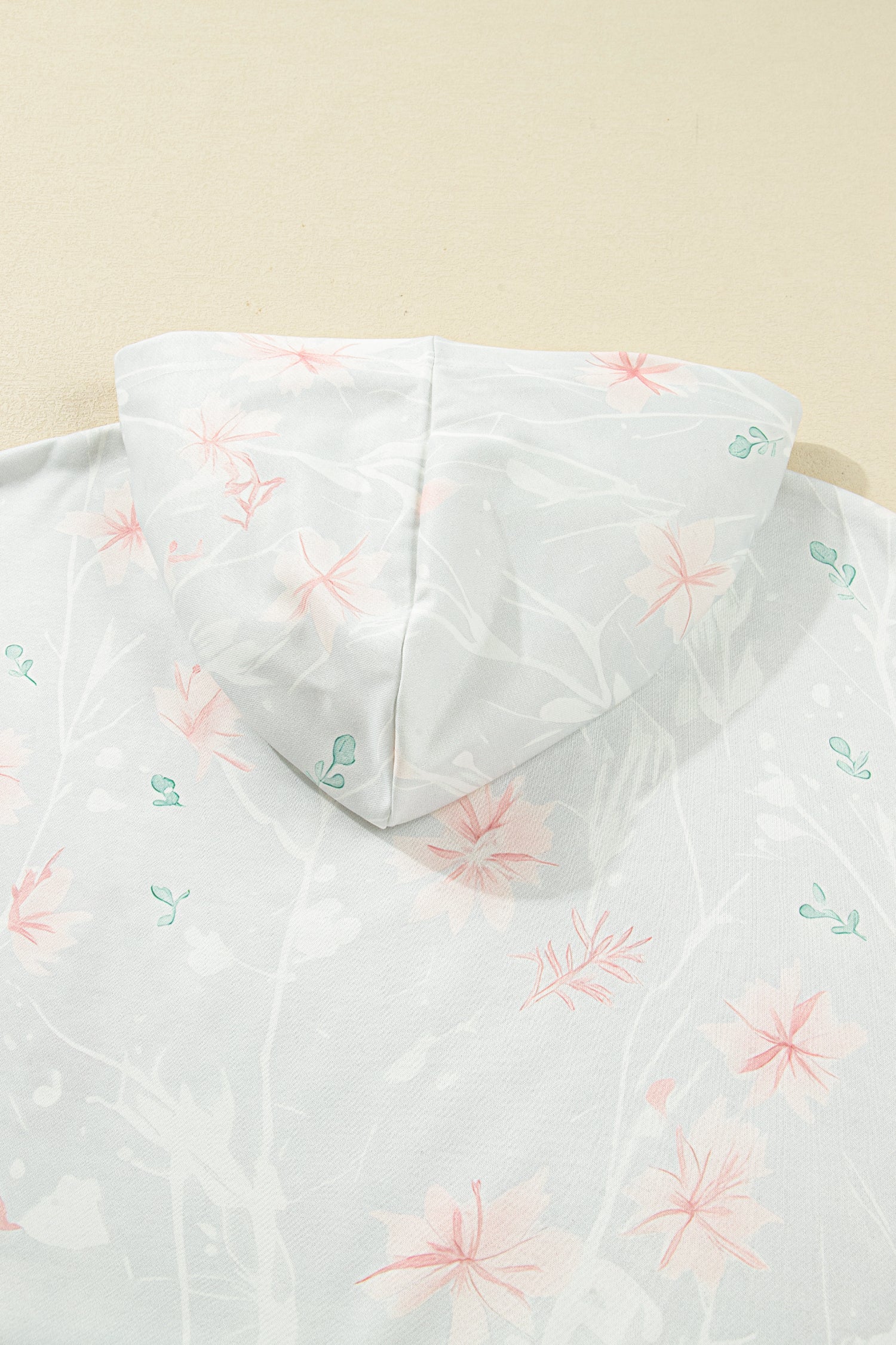 Gray Floral Print Plus Size Loose Hoodie 3b45041fc1a527ff