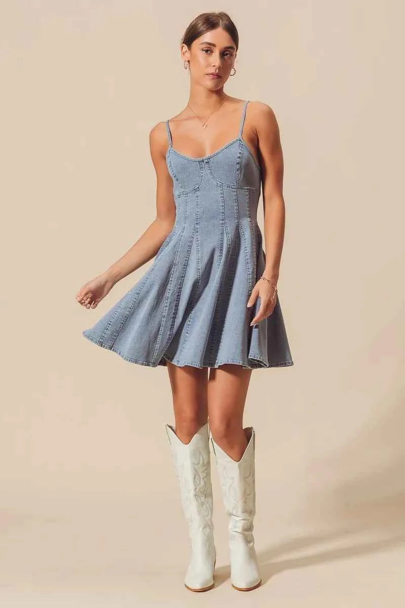 SO ME A Line Fit and Flare Denim Mini Dress 3b56553b28694f82bab8992fa23f314e-Max-Origin