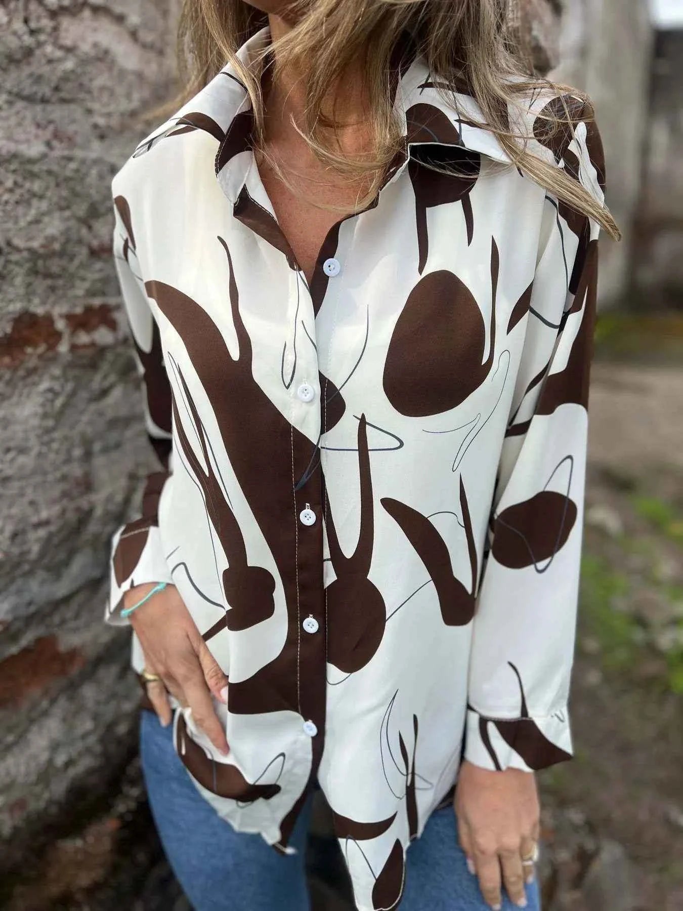 Full Size Abstract Print Long Sleeve Button-Up Shirt Plus Size Brown 3bd96eb79d594adead59a5db6277ae80-Max-Origin
