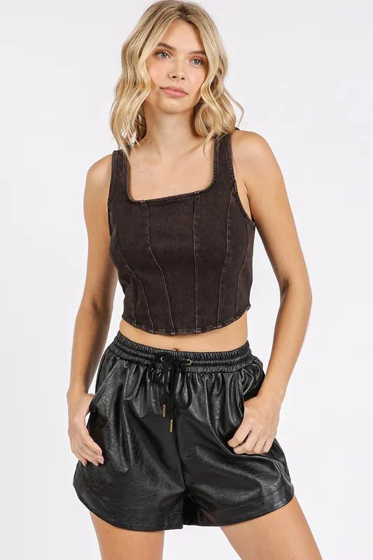 Mittoshop Mineral Wash Corset Crop Stretch Knit Tank Black 3be8c042-9e70-41a0-8ed2-eb9a7139a1c7-Max