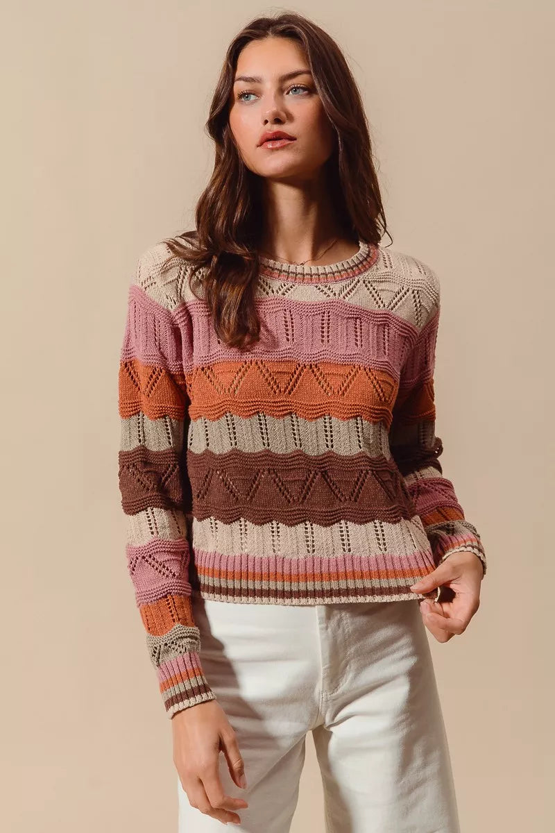 SO ME Multi Color Wavy Stripe Sweater Top OATMEAL COMBO 3beb7d7499f0494c849314d10eb9358d-Max-Origin