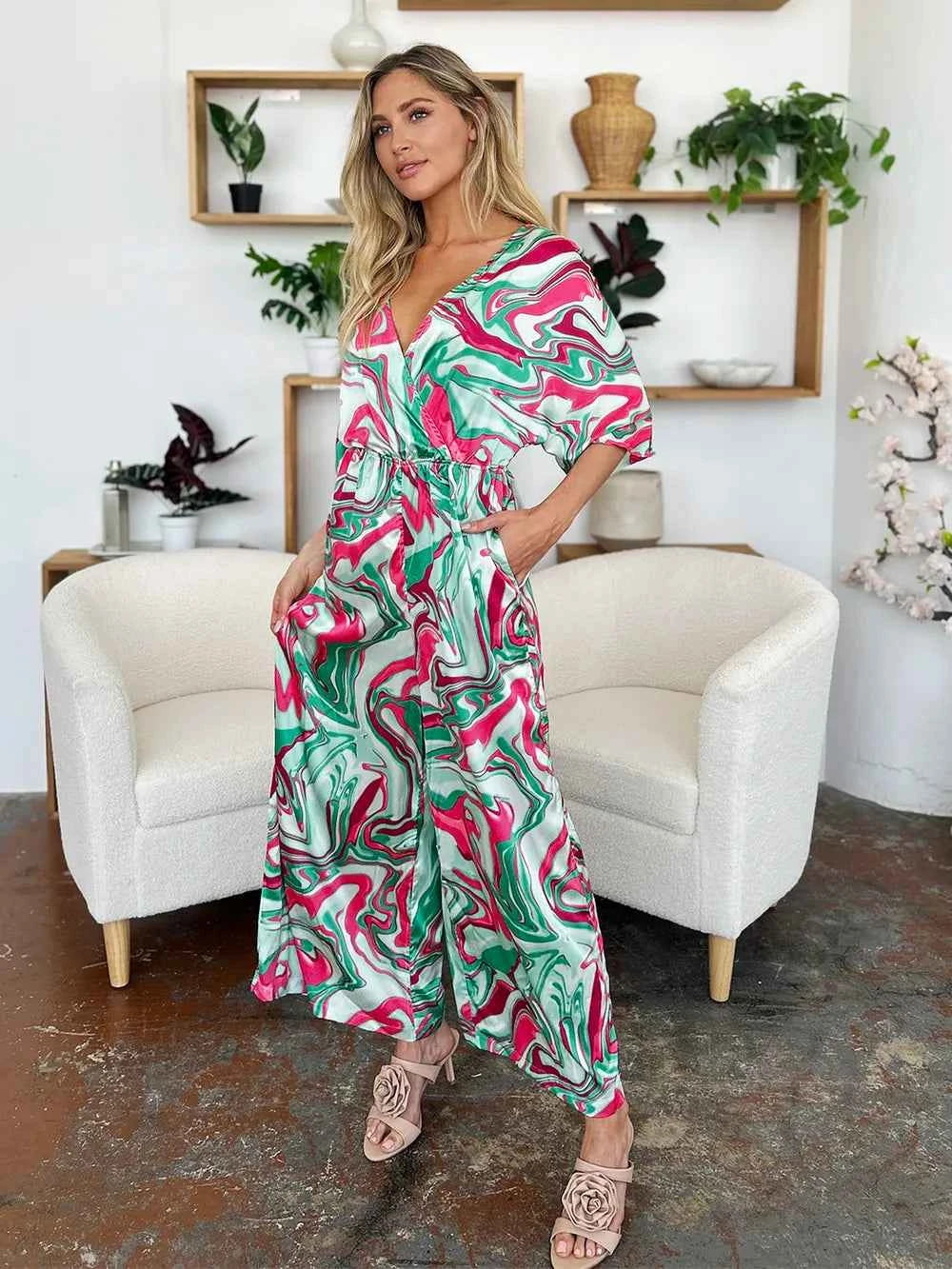 Double Take Full Size Half Sleeve Wide Leg Jumpsuit 3becd3c0-d8a7-4c7f-b3be-af9e219c8547-Max