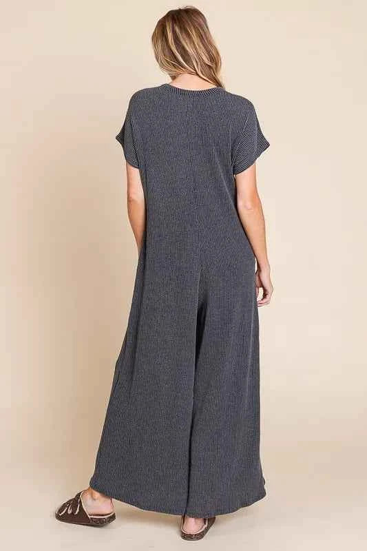BOMBOM Rib Knit Jumpsuit with Button Detail 3bf8122754f747df807d0d6fa82f3d16-Max-Origin