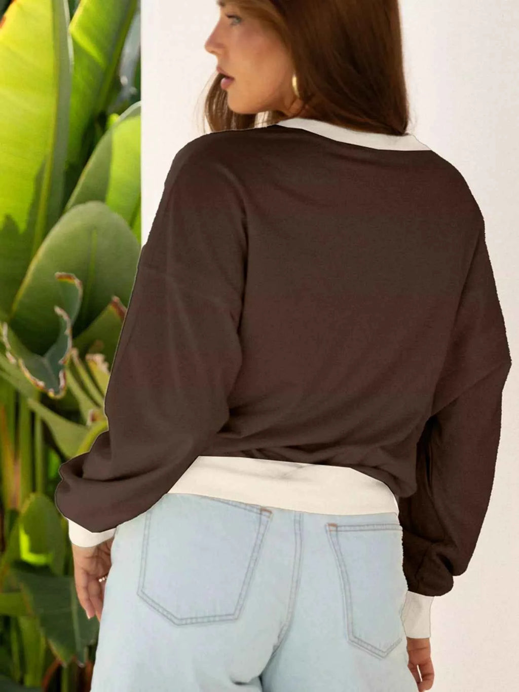 Raw Edge Flower Patch Drop Shoulder Casual Top 3ce7560b-47cd-4ac5-a984-767090d706c2-Max-Origin