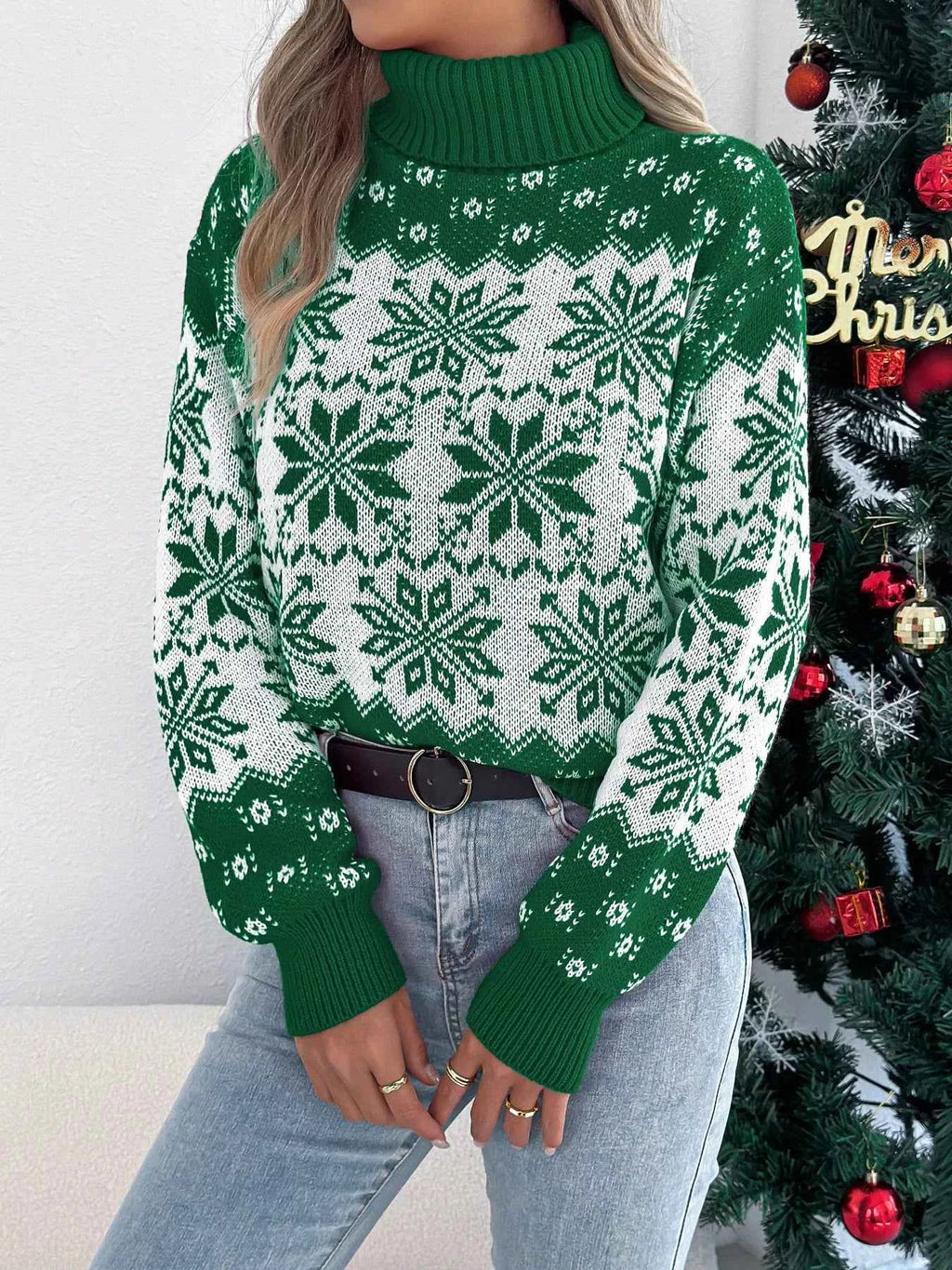 Christmas Snowflake Turtleneck Long Sleeve Sweater 3d33f4b2-4b0e-4336-9574-e4d34b009ad0-Max-Origin