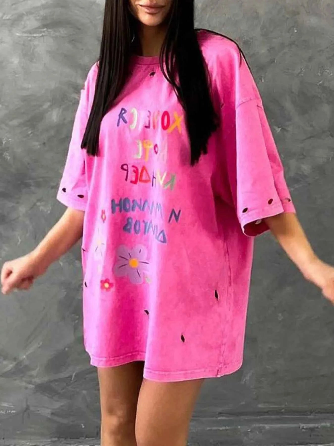 Distressed Oversized Letter Round Neck T-Shirt 3d6bf3ed-5c88-4e92-9be0-5986570674b1-Max-Origin