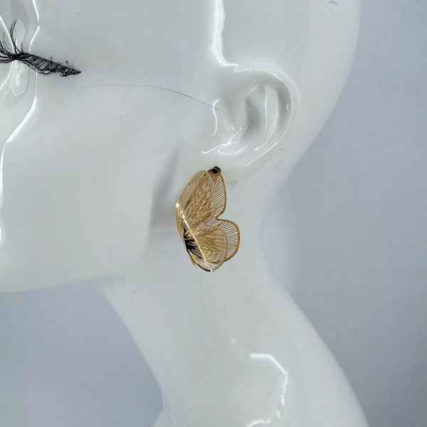 Gold or Silver Finish 3D Butterfly Post Back Earri 3dd44576-fdd4-4fb5-a83c-cf4e0799f822