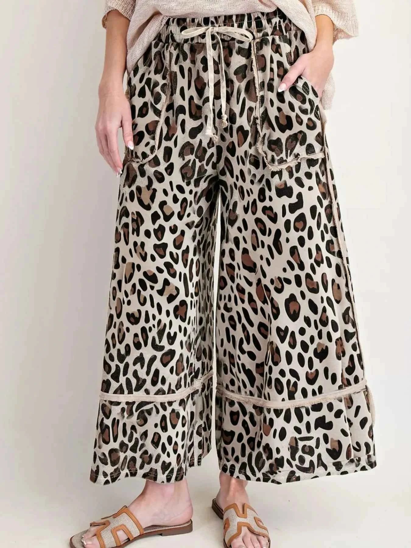 Leopard Print Wide Leg Drawstring Pants Leopard 3de238cc458b4385afd995c21c49043b-Max-Origin