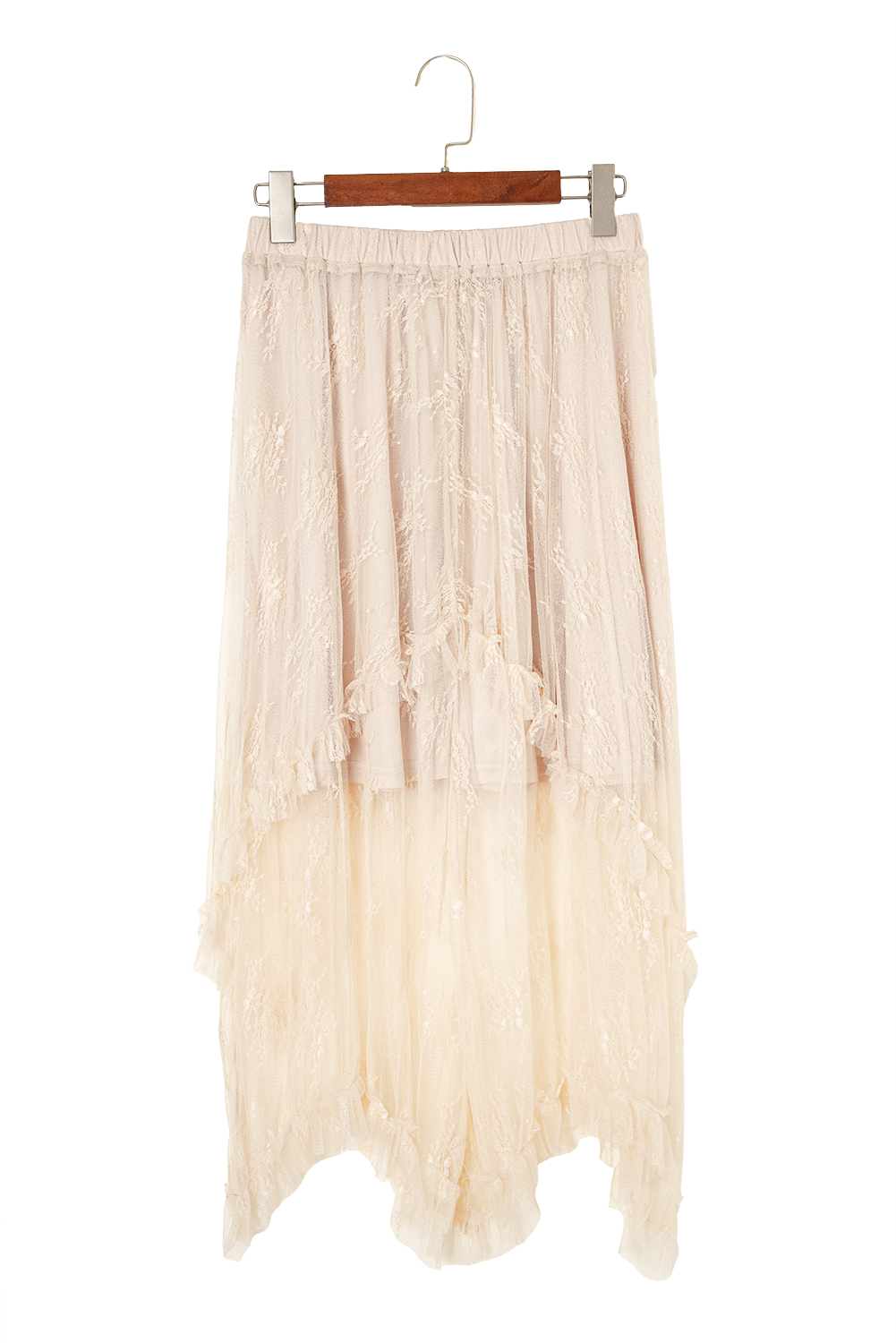 Apricot Lace Cascading Tiered High Waist Maxi Skirt 3e06c2502a221b6b