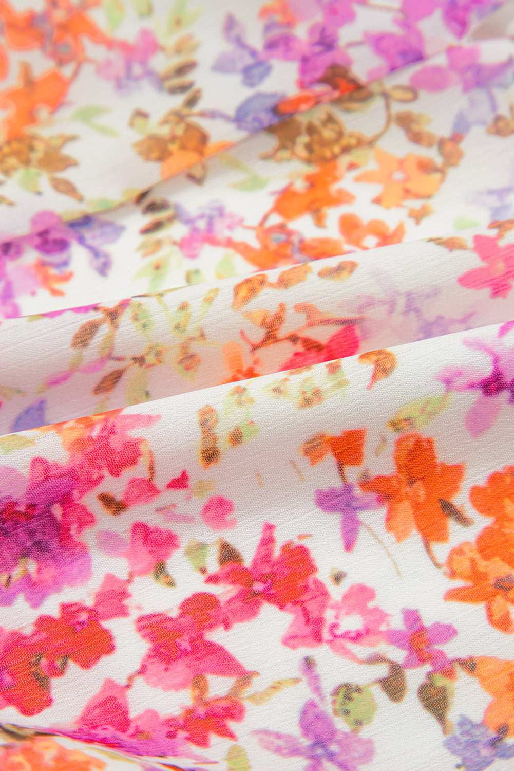 Red Floral Print Notched V Neck Puff Sleeve Tiered Mini Dress 3e2574d9e0101164-_8