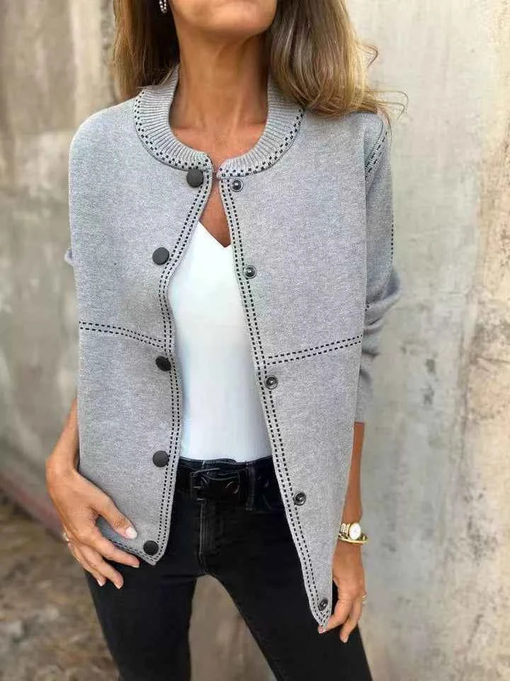 Full Size Button Up Long Sleeve Cardigan Plus Size Gray 3e3c860d-1138-4f83-a92a-09e9b6aebede-Max-Origin