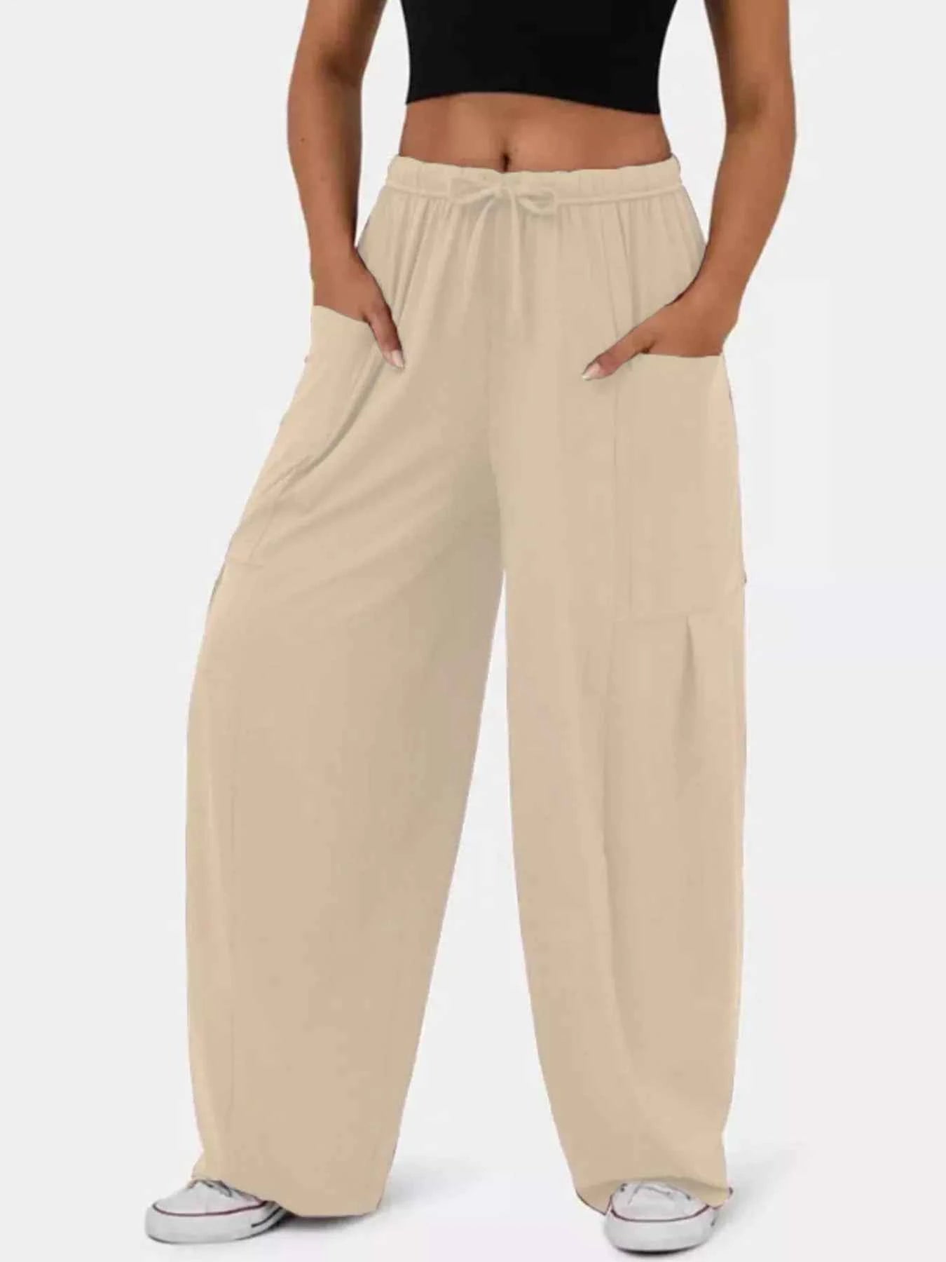 Drawstring Wide Leg Pants Apricot 3e45cc9bb9af4890ab5bedabbb7828e0-Max-Origin