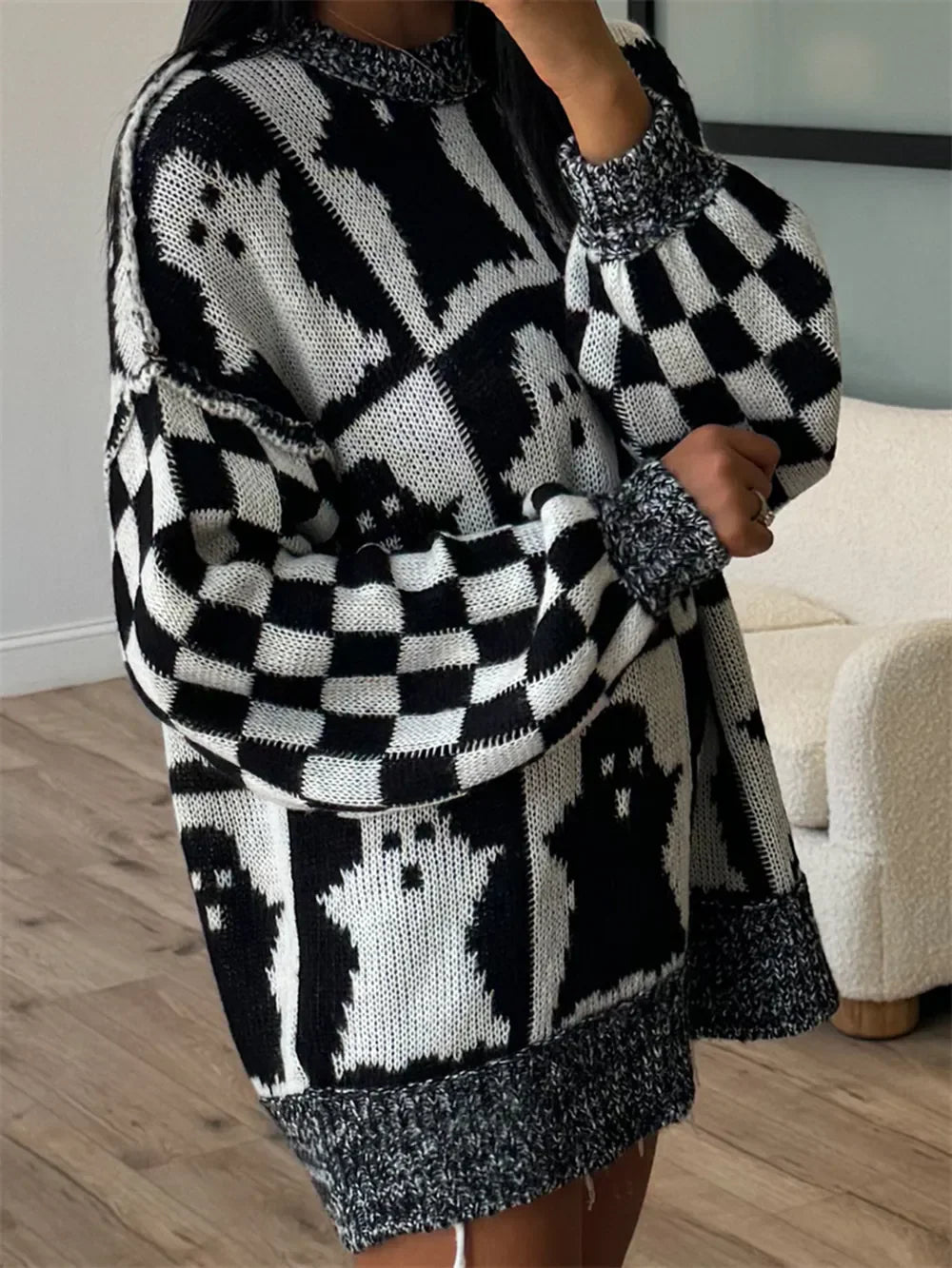 Ghost Dropped Shoulder Long Sleeve Sweater 3e920efb-311e-4780-a96b-e0247783b44e-Max