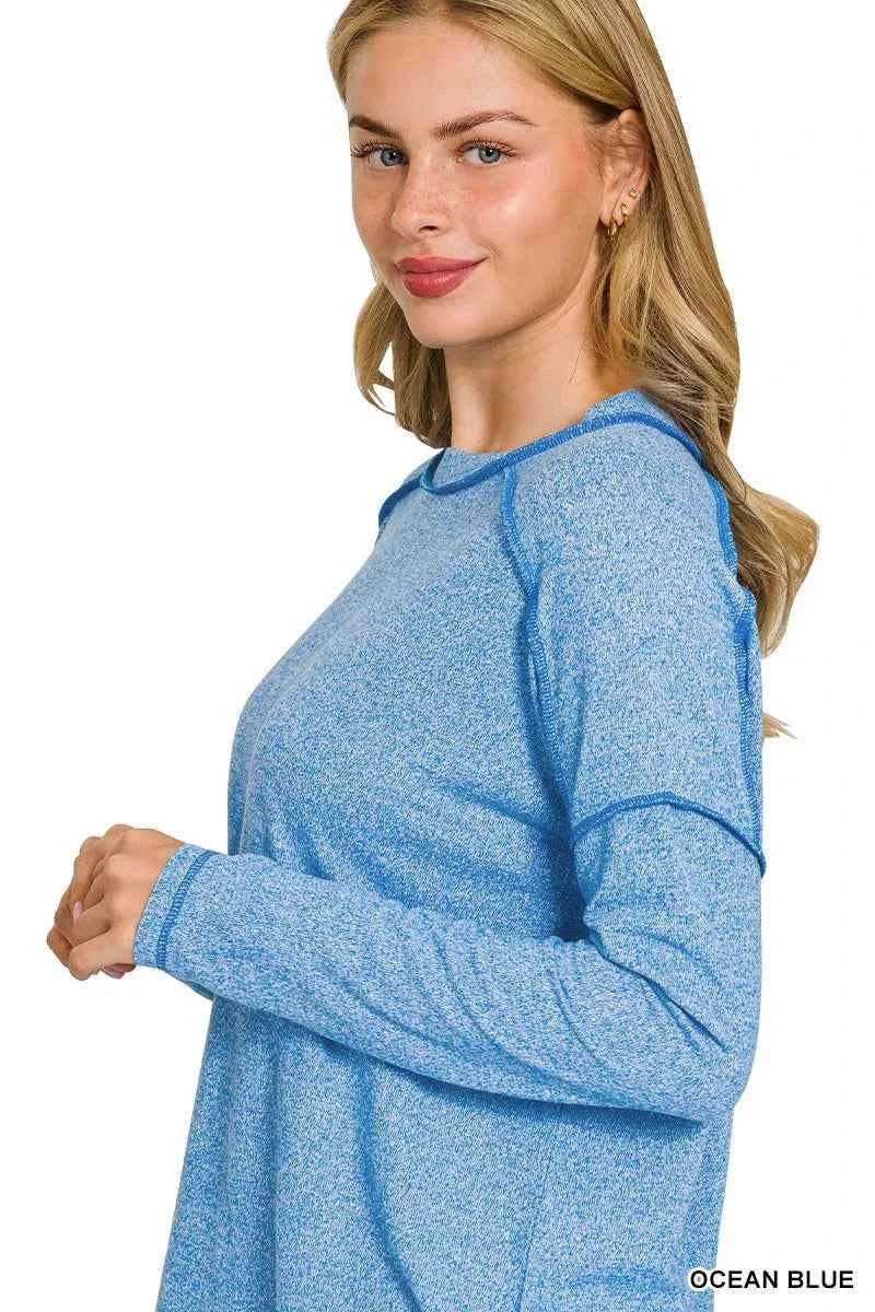 Zenana Full Size Melange Hacci Exposed Seam Hi-low Tee Plus Size 3ed2d480c60345d886f91c3921ce859e-Max-Origin
