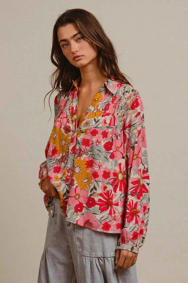 BiBi Woven Floral Printed Shirt Top 3f130519fc754619a7ab806f5a872ed0-Max-Origin