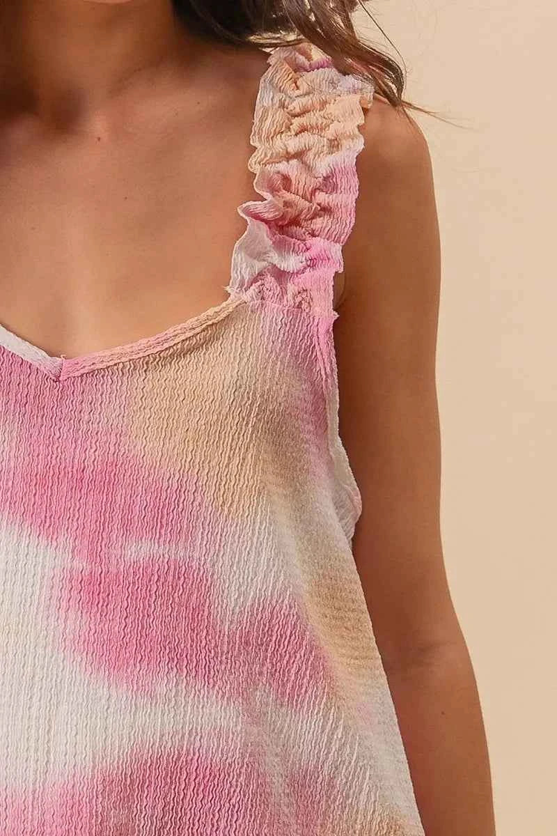 BiBi Tie Dye Printed Textured Woven with Ruffled 3f1df4534218498ab6584eacd0e3920d-Max-Origin
