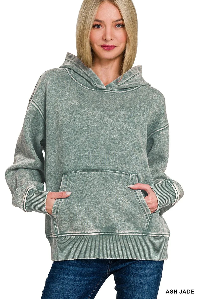 Zenana Fleece Acid Wash Kangaroo Pocket Hoodie ASH JADE 3f2b4a1fe40a4811a02019b4b38fb14e-Max-Origin