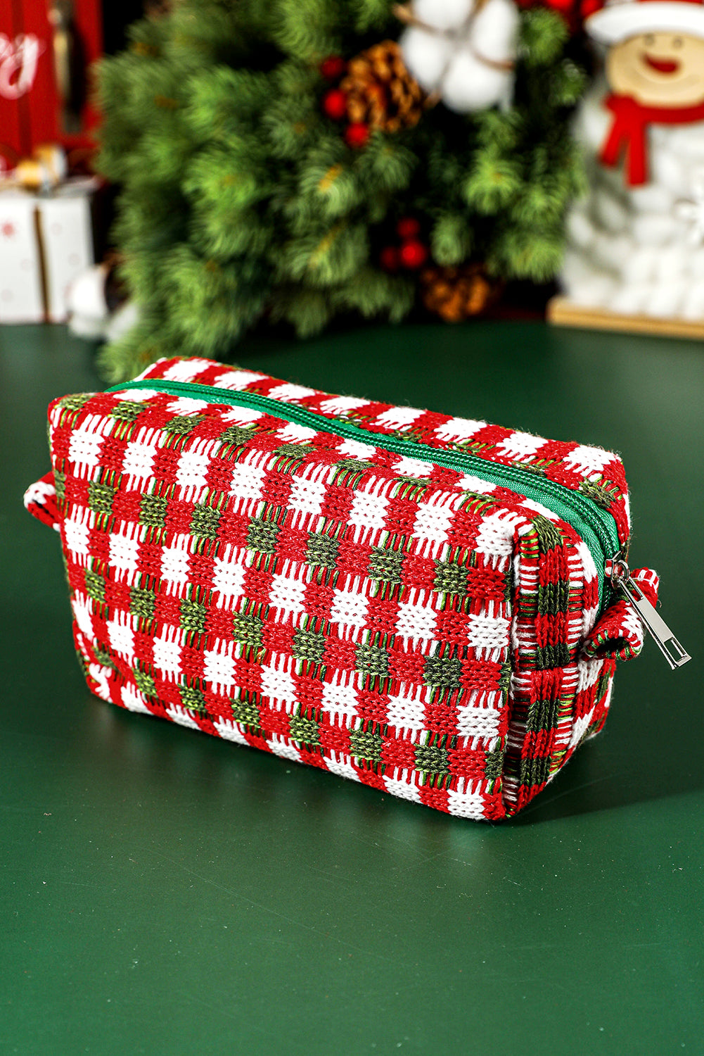 Racing Red Christmas Crochet Zipper Makeup Bag 3f3f5e599f20e569
