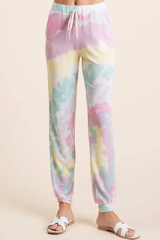BiBi Tie Dye French Terry Casual Pants LAVENDER MULTI 3f67319239aa4a008038bef1d37488dc-Max-Origin