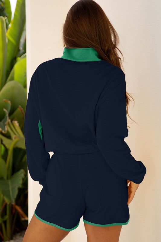 Colorblock Patchwork Pullover and Shorts Set 3fe8aac4-7236-417c-8b64-84f60c806266
