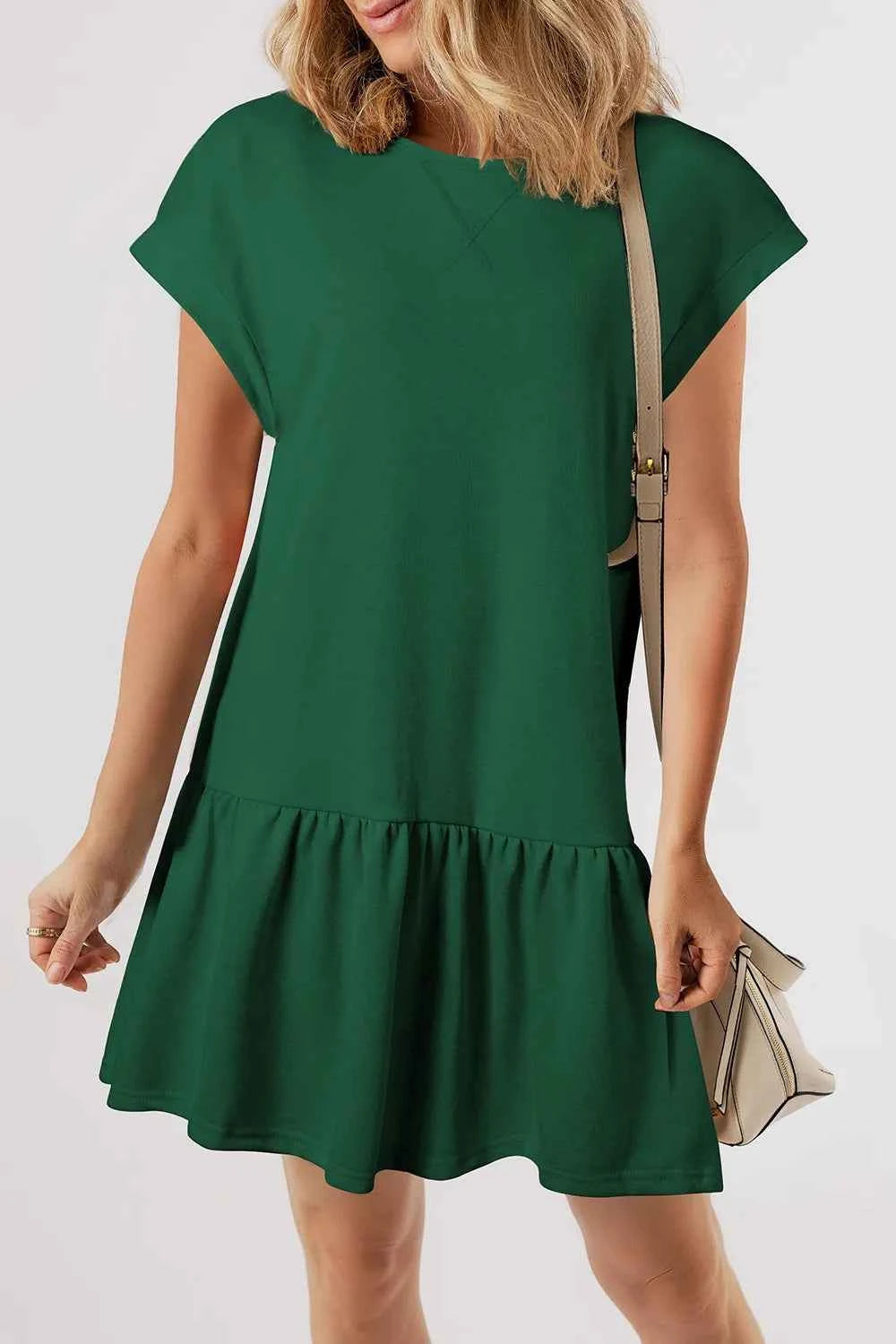 Round Neck Short Sleeve Mini Dress 3ffde412-41b3-45ad-82f9-163ad3ddec0f-Max-Origin