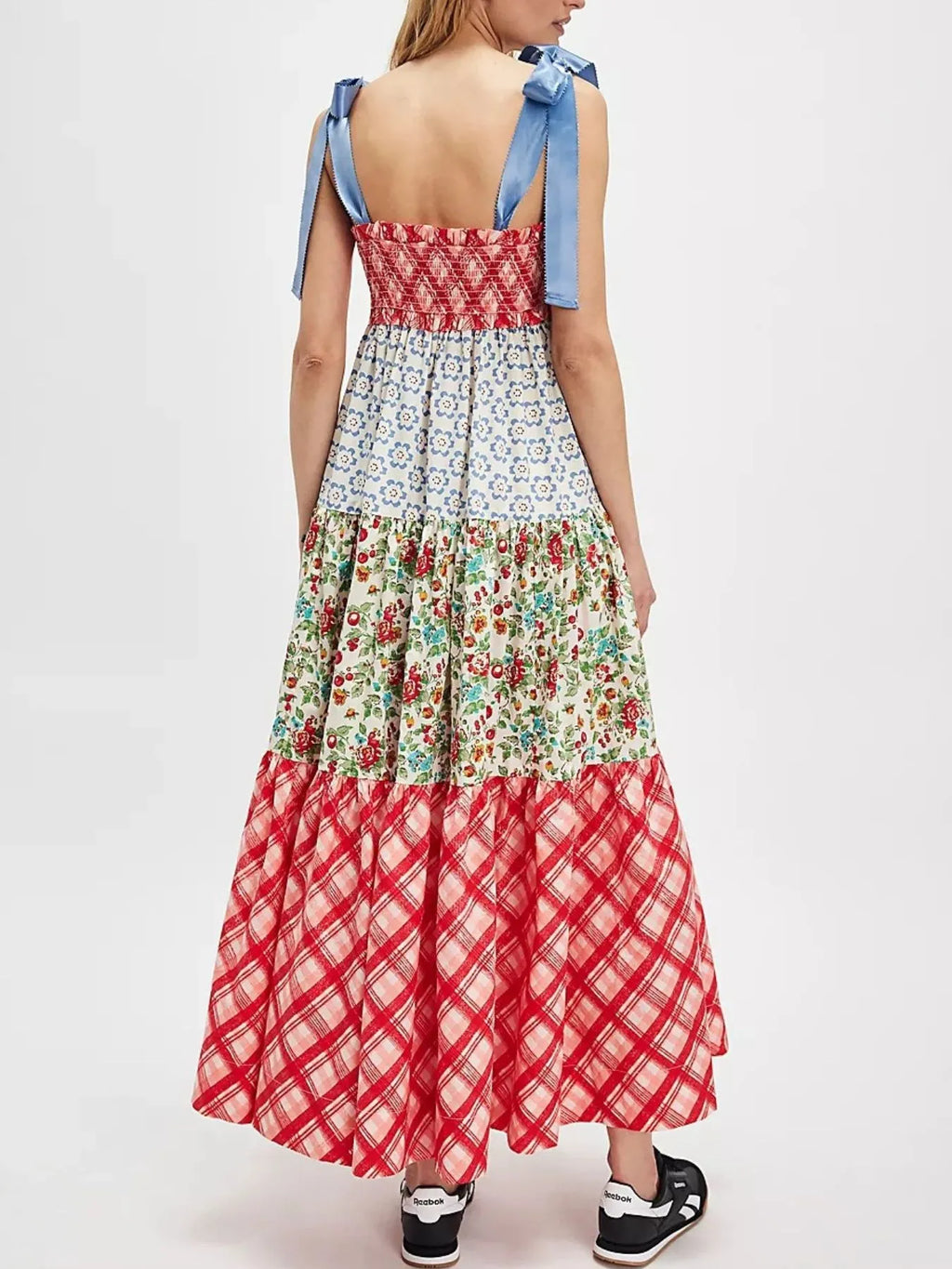 Smocked Tie Shoulder Printed Maxi Dress 3ffef8e7-702a-4f21-a96c-02311bbdcbbc-Max-Origin