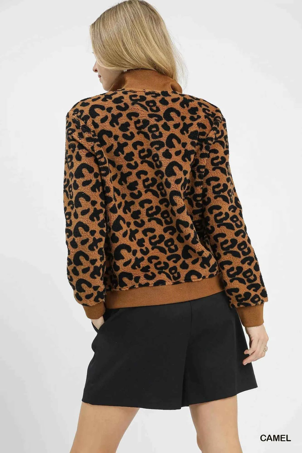 Umgee Leopard Print Quarter-Zip Sweatshirt 40543bb0-cf8f-4394-af60-4e344b43b8c6-Max-Origin