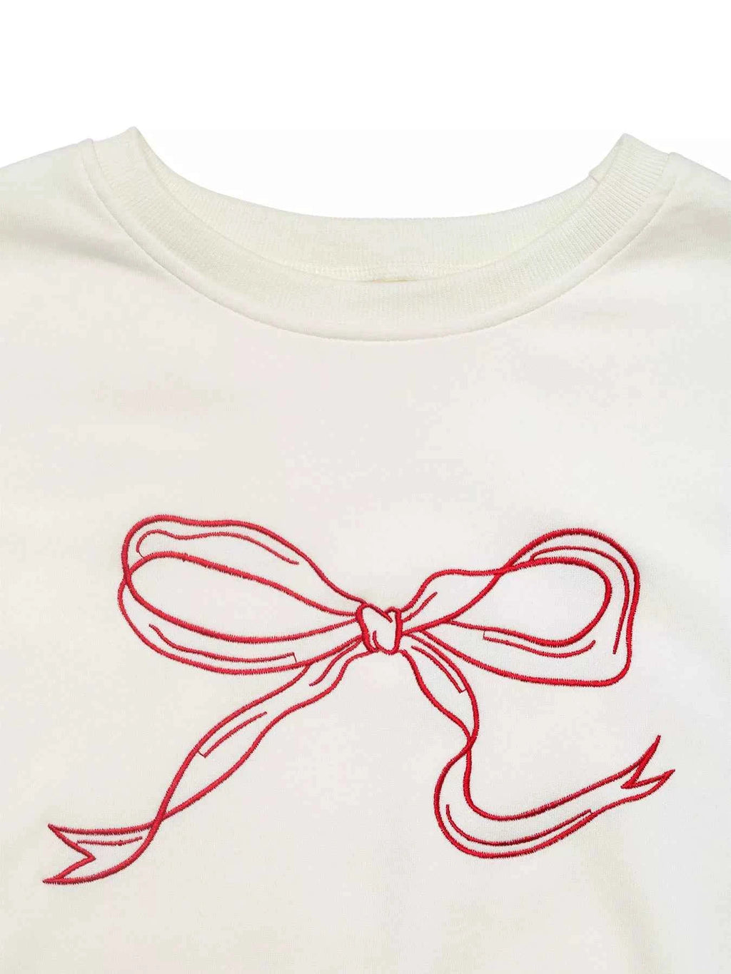 Bow Crew Neck Drop Shoulder Sweatshirt 411ef5fbcf044882859c294943db632a-Max-Origin