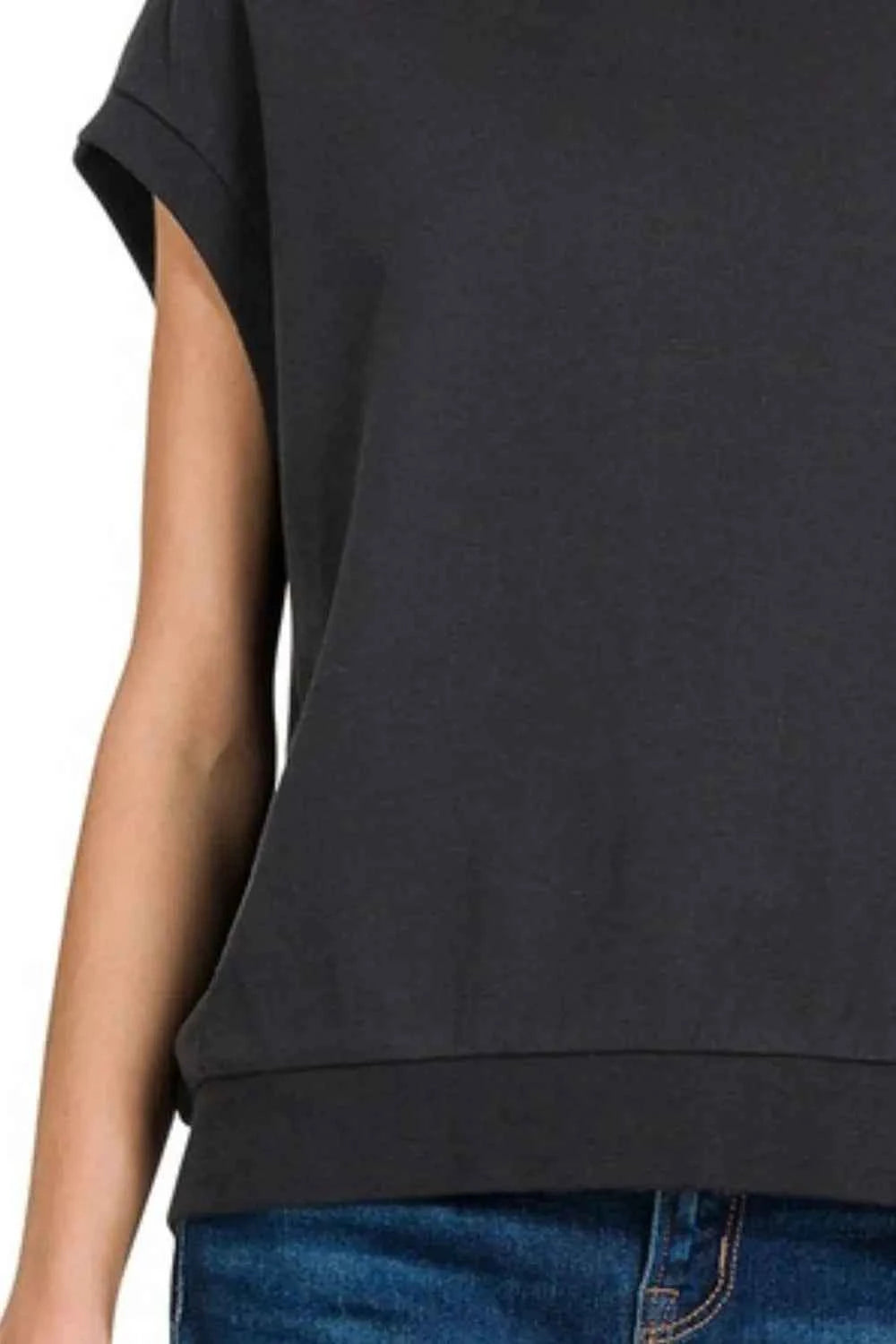 Zenana French Terry Round Neck Cap Sleeve T-Shirt 4129e1e9-d577-4cea-9f7f-5787cd683c7c-Max-Origin