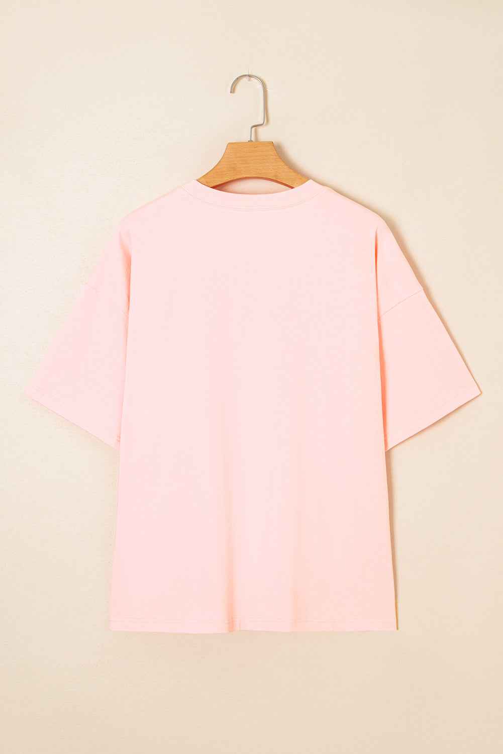Light Pink Eyelet Colorblock Star Applique Plus Size T Shirt 412c95a22862129a