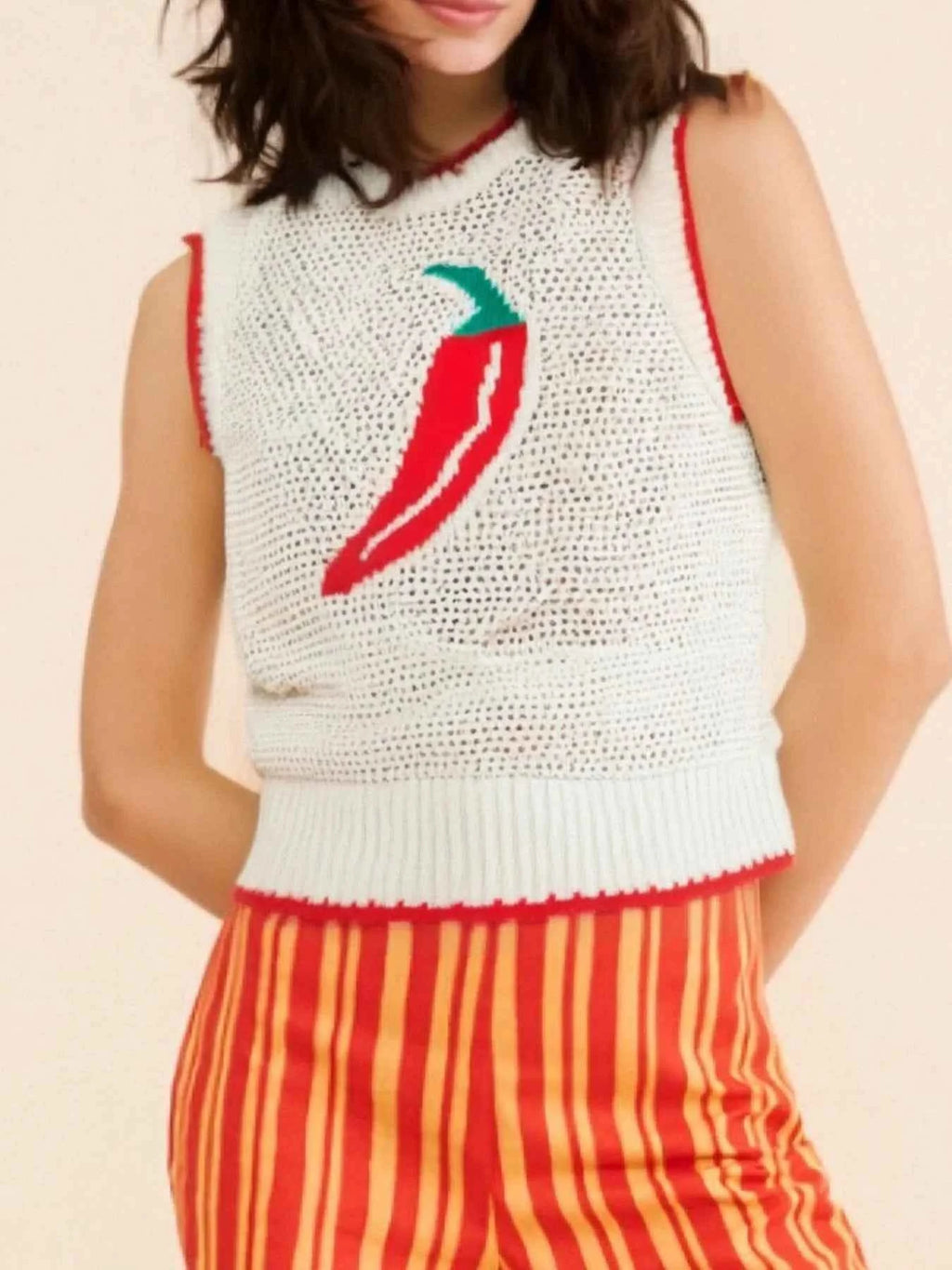 Chili Pepper Crochet Knit Tank Top 4152405f-5c5f-4af7-909d-49d834d3d601-Max-Origin