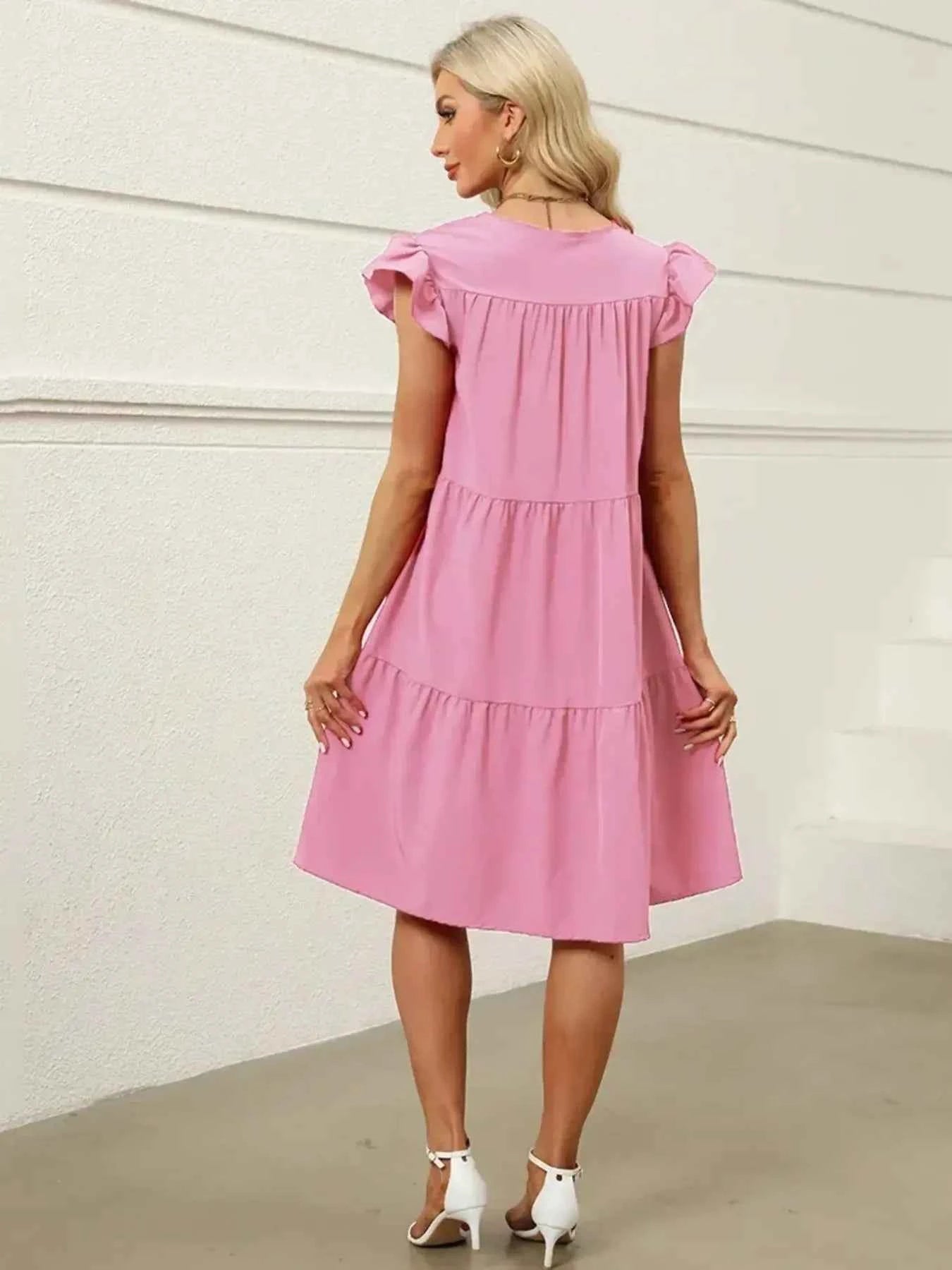 Tiered Ruffle Sleeve Mini Dress 41776a517ccd46bfa3763456cf464304-Max-Origin