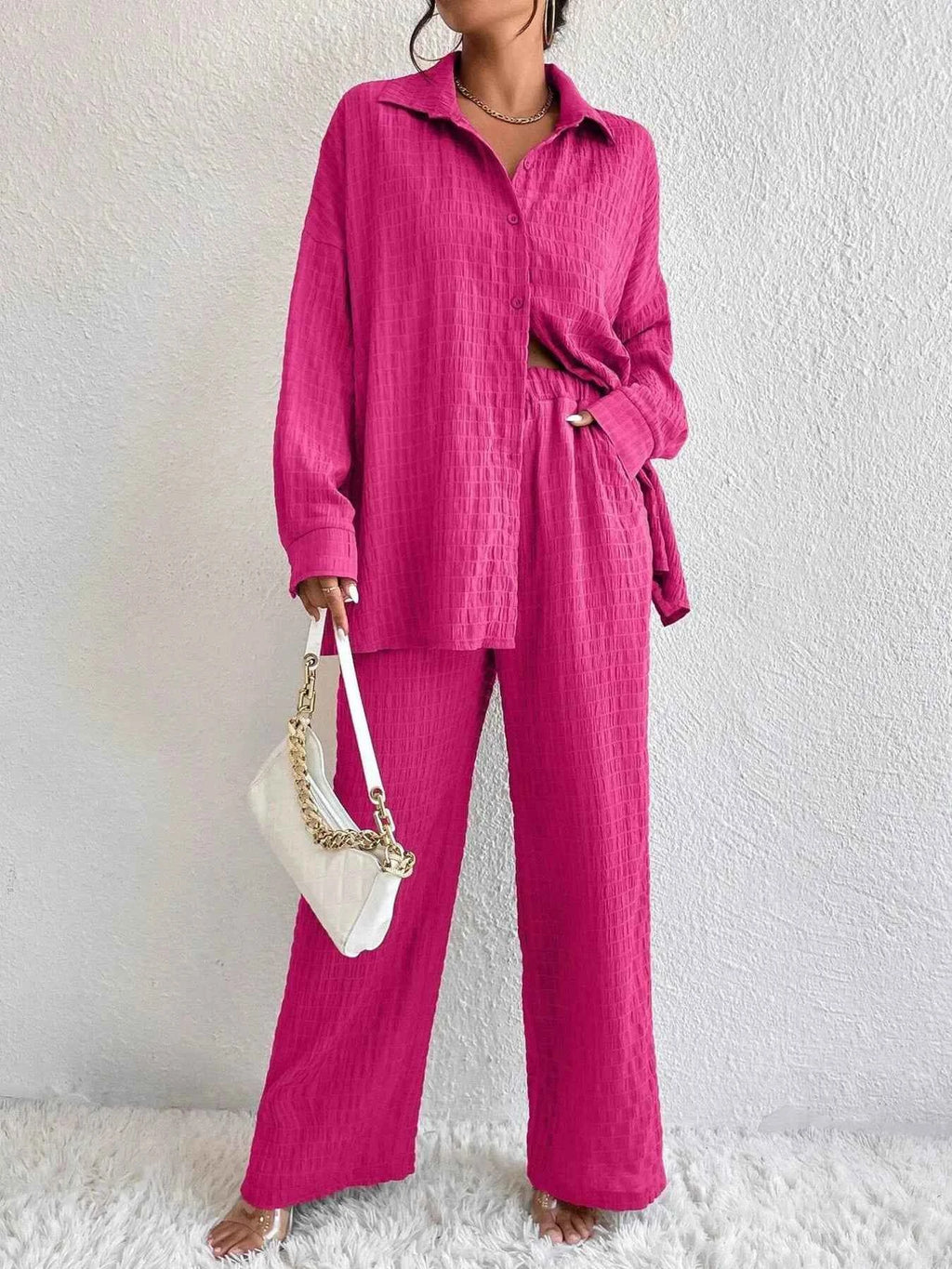 Button Up Long Sleeve Shirt and Pants Set 4189150d62224023891b3f875f270ff3-Max-Origin