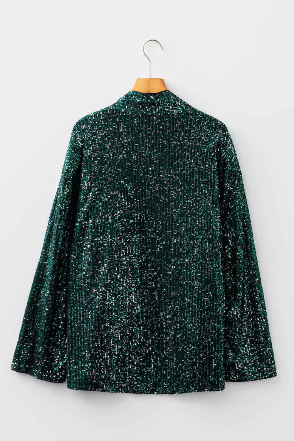 Evergreen Glitter Sequin Open Front Long Sleeve Top 41c4c48fbede593d