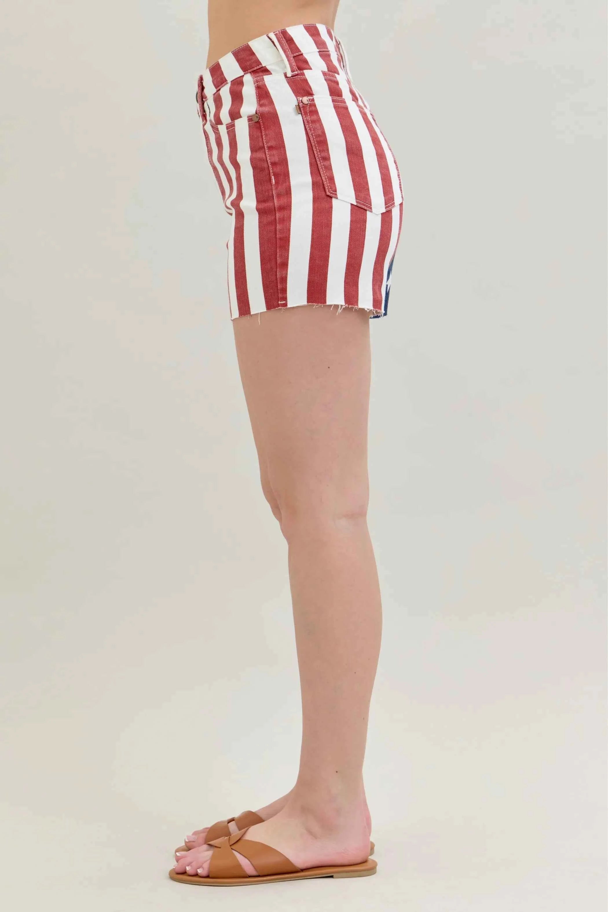 Judy Blue Full Size High Waist Americana Flag Fray Hem Shorts Plus Size 41fc700b1393486da063c646b98f6138-Max-Origin