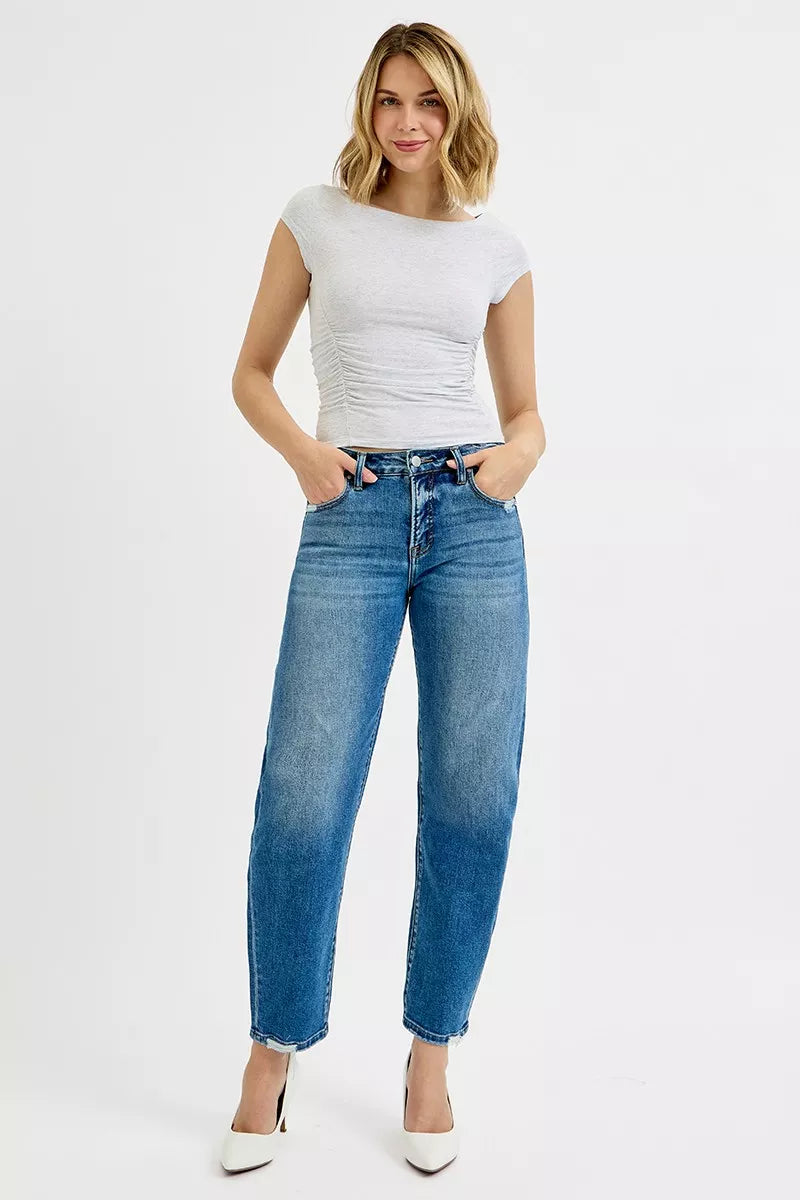 RISEN Tummy Control High Rise Ankle Slim Barrel Jeans 42229c425a6d45b99e45a82be1737444-Max-Origin