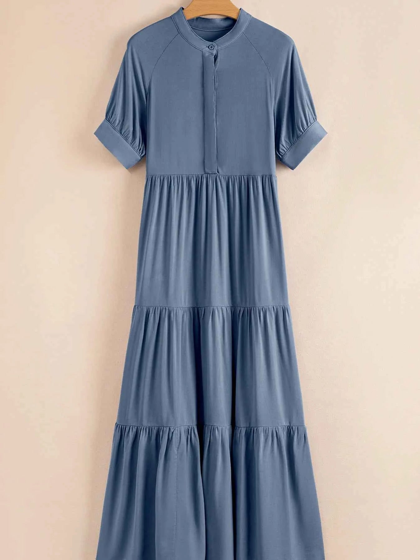 Short Sleeve Tiered Maxi Dress 4240f45824fb42c4998855f6030071d5-Max-Origin