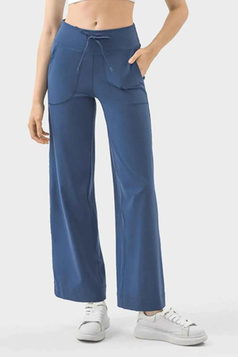Millennia Drawstring Active Pants with Pockets Dusty Blue 424f53cd-b0ff-41b7-8e38-c0de5b08f435-Max