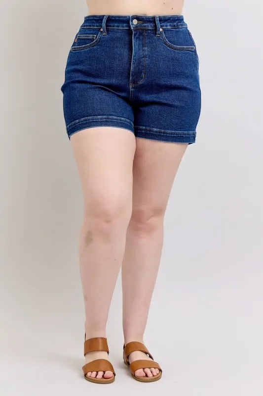 Judy Blue Full Size High Waist Tummy Control Denim Shorts Plus Size 42774f73-ca1c-4fb5-894d-d171b47577a1-Max-Origin