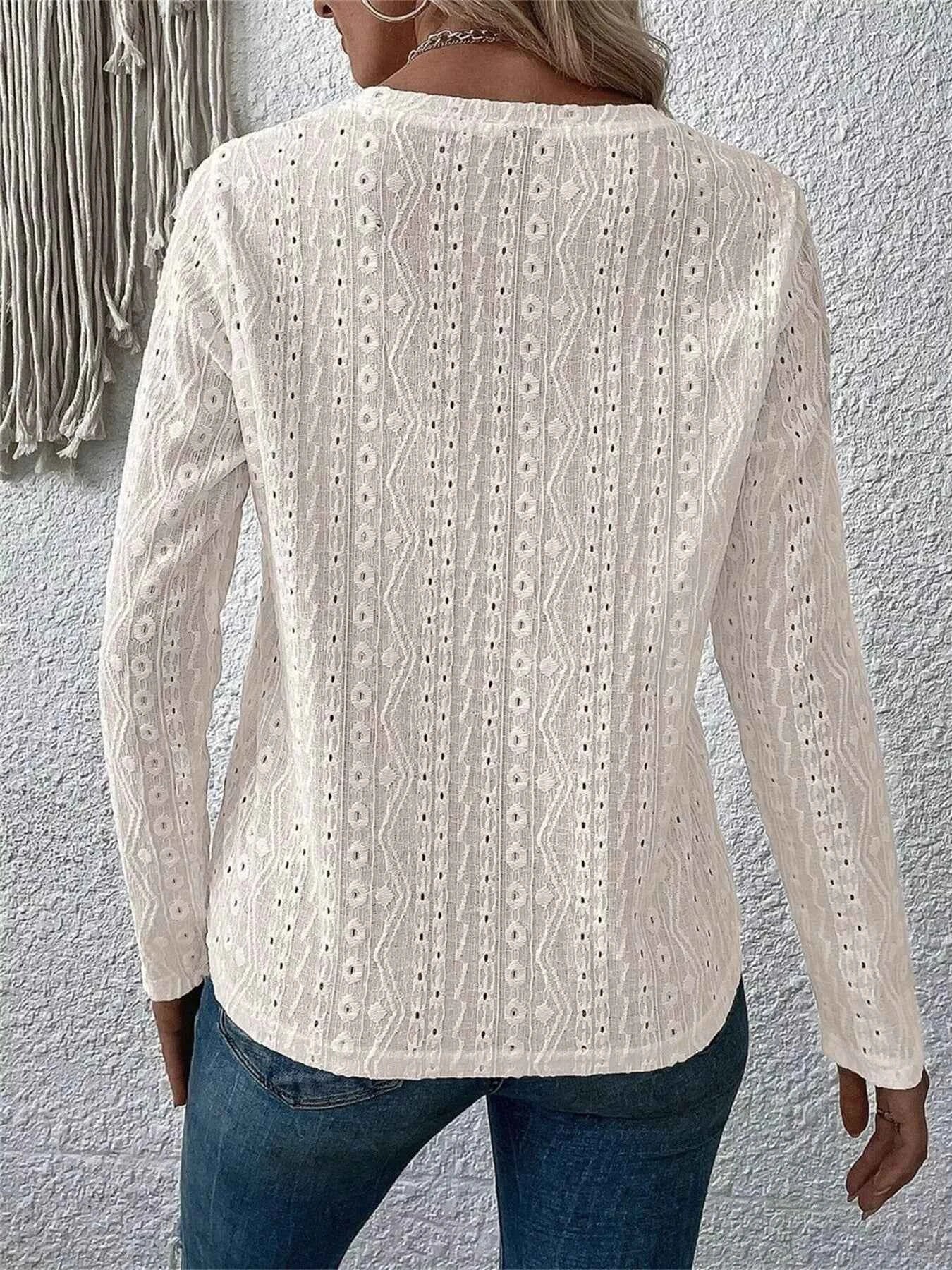 Full Size Eyelet Round Neck Long Sleeve Blouse Plus Size 427bea7efc514fec8cb6e690f523c497-Max-Origin