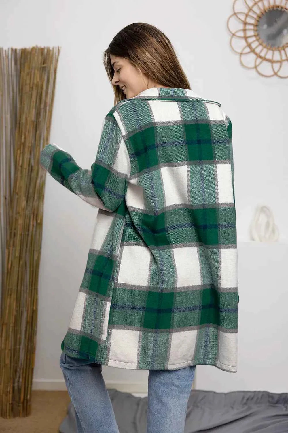 Double Take Full Size Plaid Button Up Lapel Collar Coat 4293b2ad721c46ee9f057ba58bff3fa3-Max