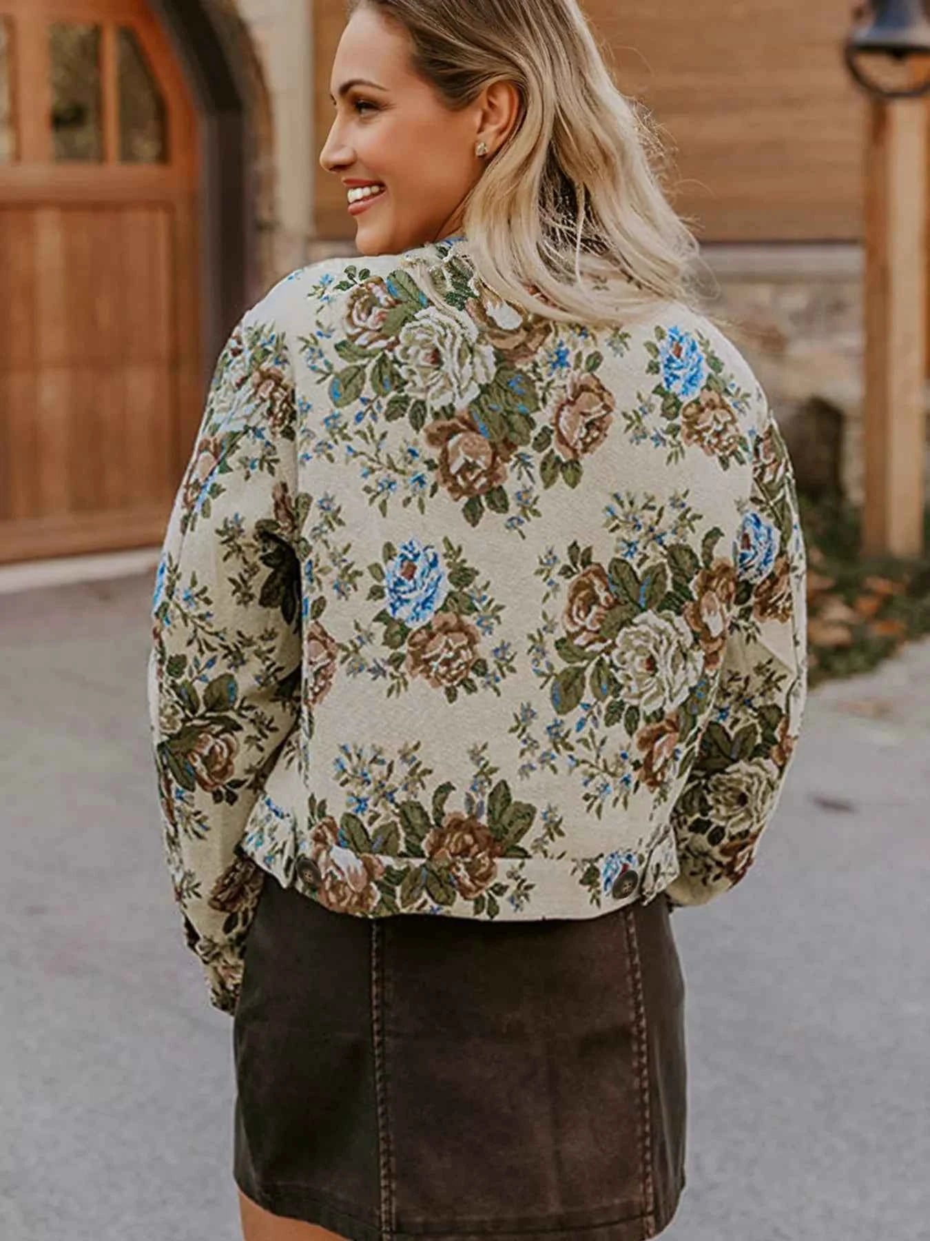 Floral Print Zip Up Contrast Collared Jacket 42c526e978124305899daa246e4fc02b-Max-Origin