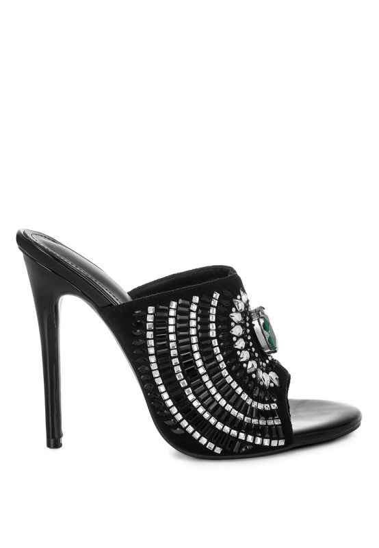 Boska Slip On Embellished Stiletto Heels 42dd9045-dc56-426e-98a5-02ddb38db134