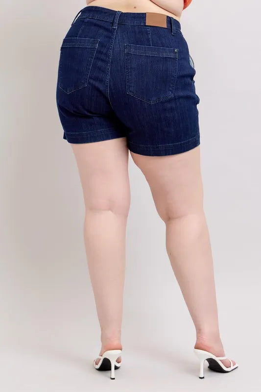 Judy Blue Full Size High Waist Denim Shorts Plus Size 4376e6fe-a9e5-4606-9606-6542b398958a-Max-Origin