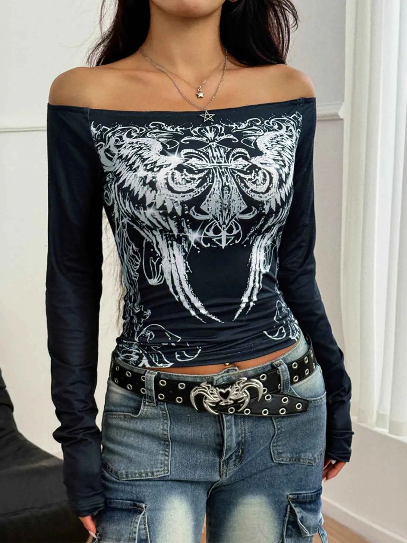 Off-Shoulder Long Sleeve T-Shirt 43aac7da09554d2b918b6b5c2c98f02b-Max-Origin