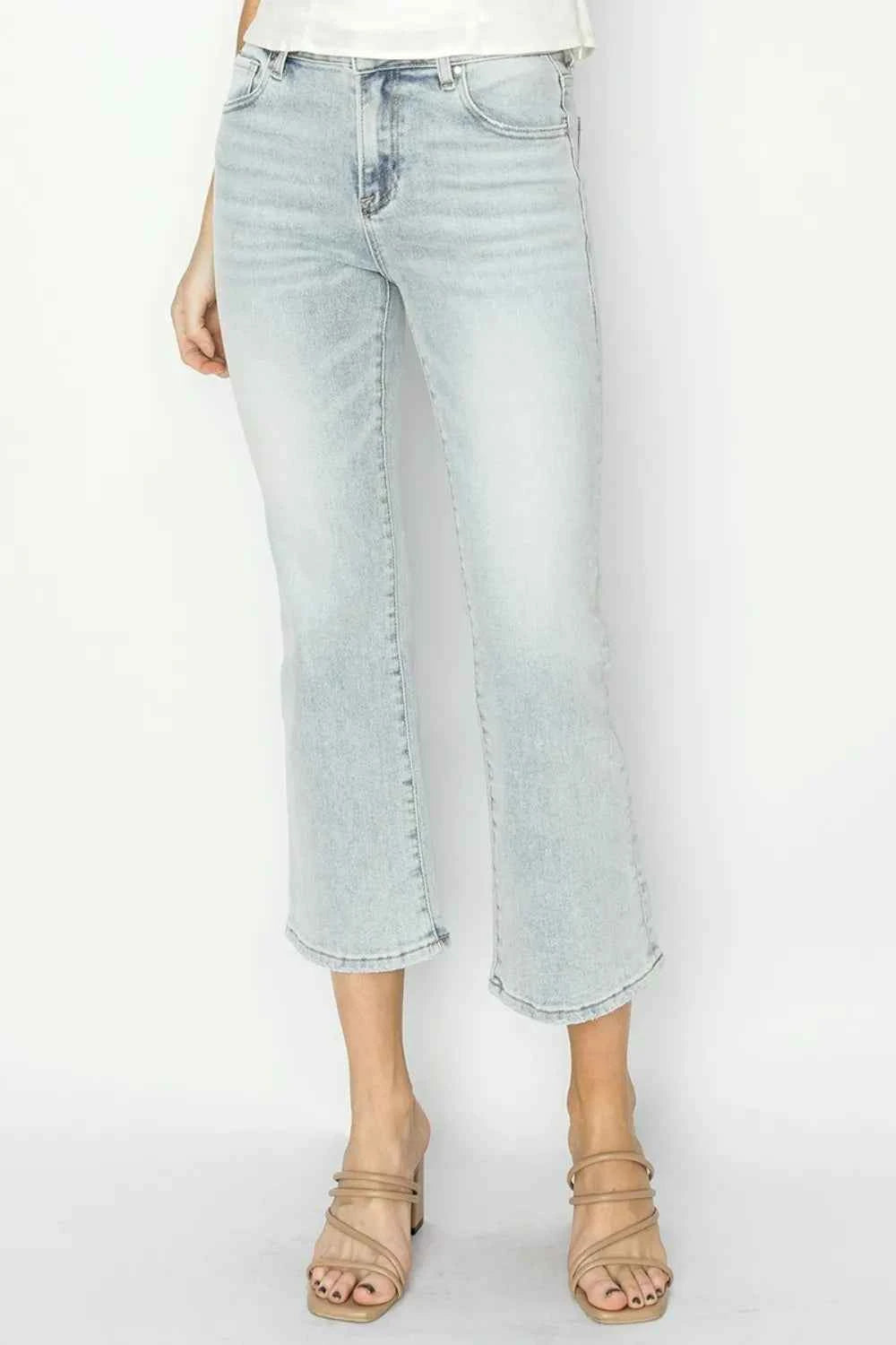 RISEN Full Size Mid Rise Cropped Flare Jeans Light 443e7d84-9ccd-4079-bc82-0afd02e34255-Max
