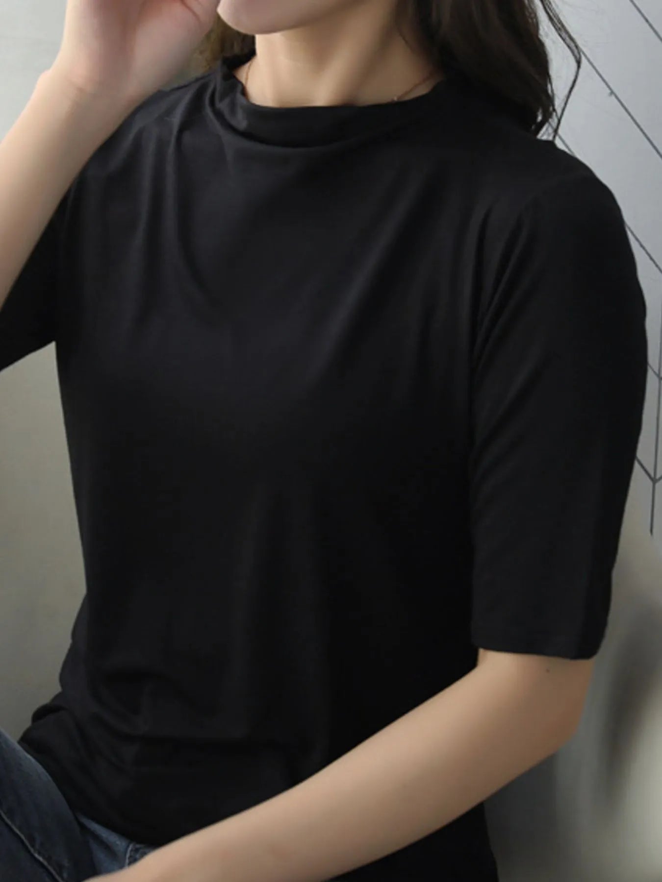 Solid Color Short Sleeve T-Shirt 44cf7e6d-a051-45cf-a299-34eaecfbed14-Max-Origin