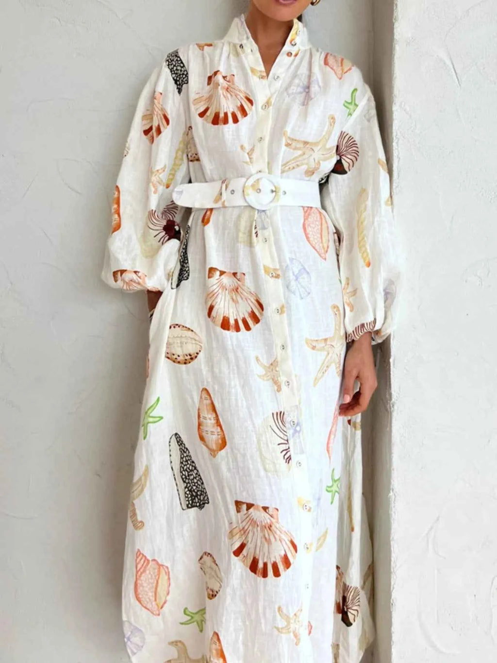 Printed Balloon Sleeve Maxi Shirt Dress 4533ba3a-abcb-4e93-9720-b96497443a27-Max-Origin
