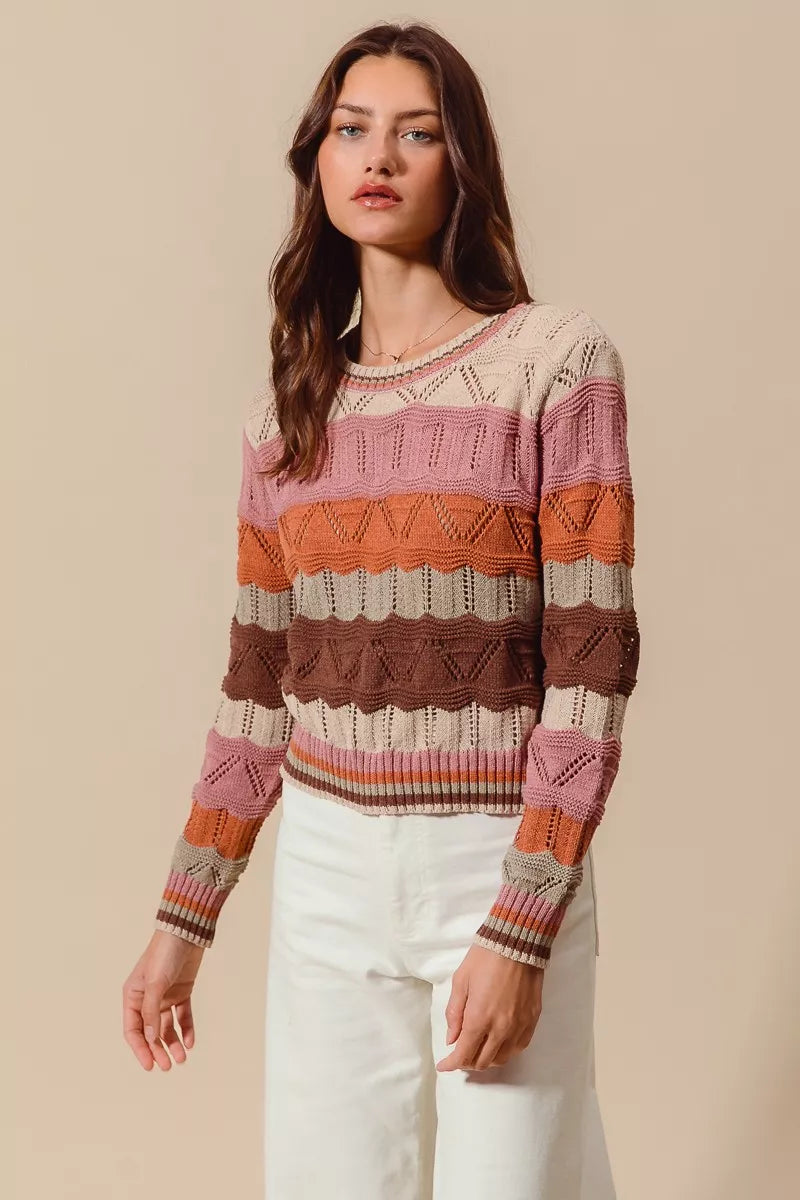 SO ME Multi Color Wavy Stripe Sweater Top 45afdf2737d04a0cbc6a7be5670ff358-Max-Origin